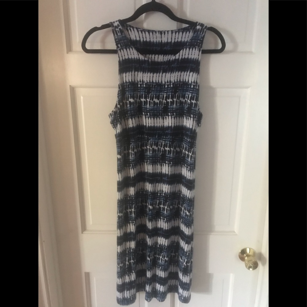 Athleta Black and White Striped Dress